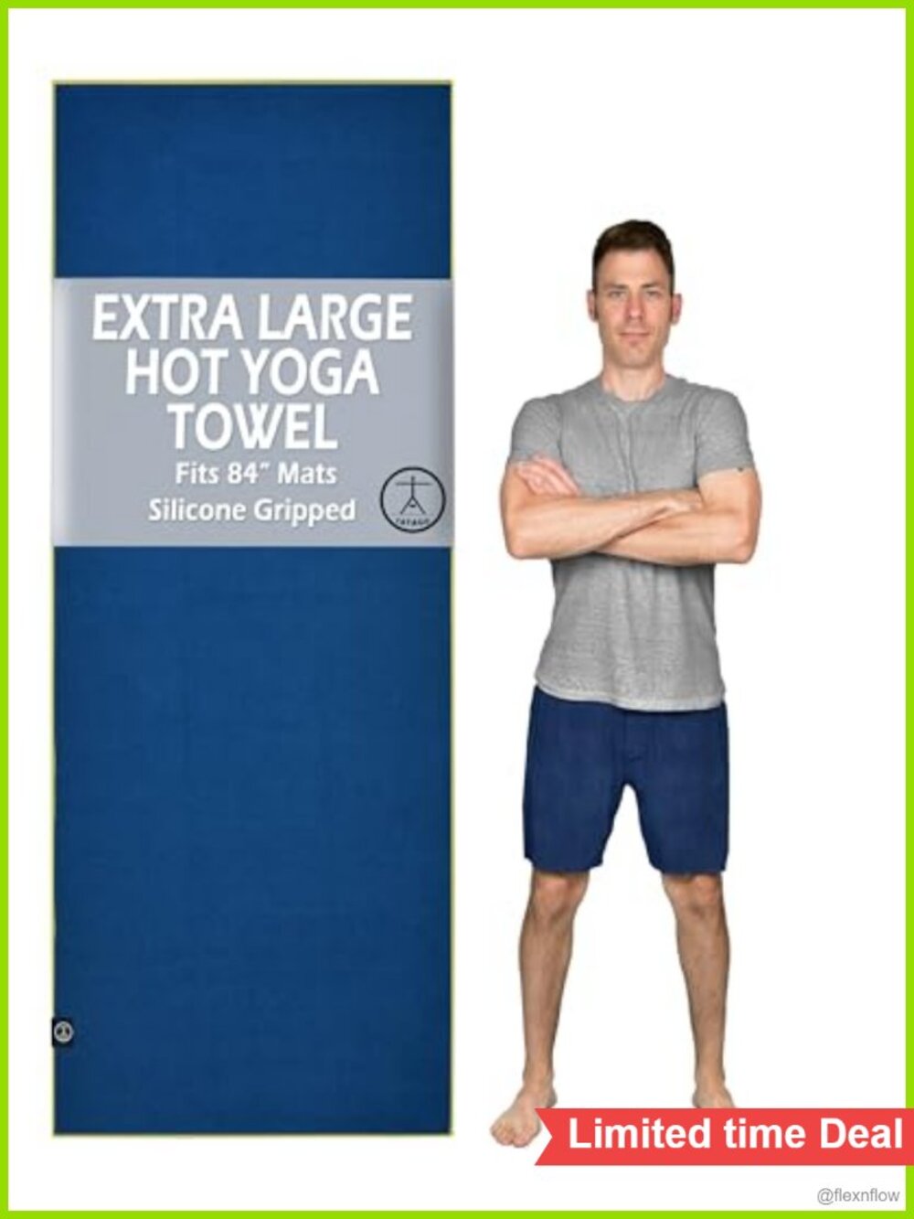 Hot Yoga Mat Towel Non Slip Silicone Grip Microfiber 84"